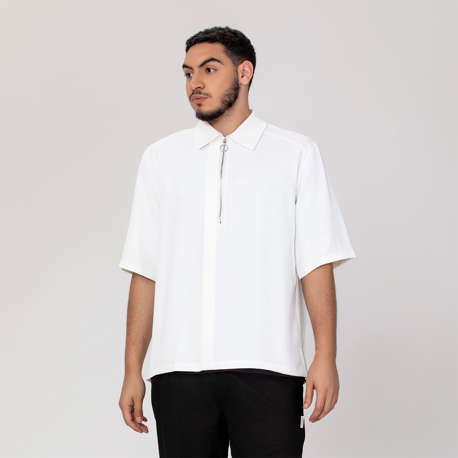 T-shirt col à zippé
