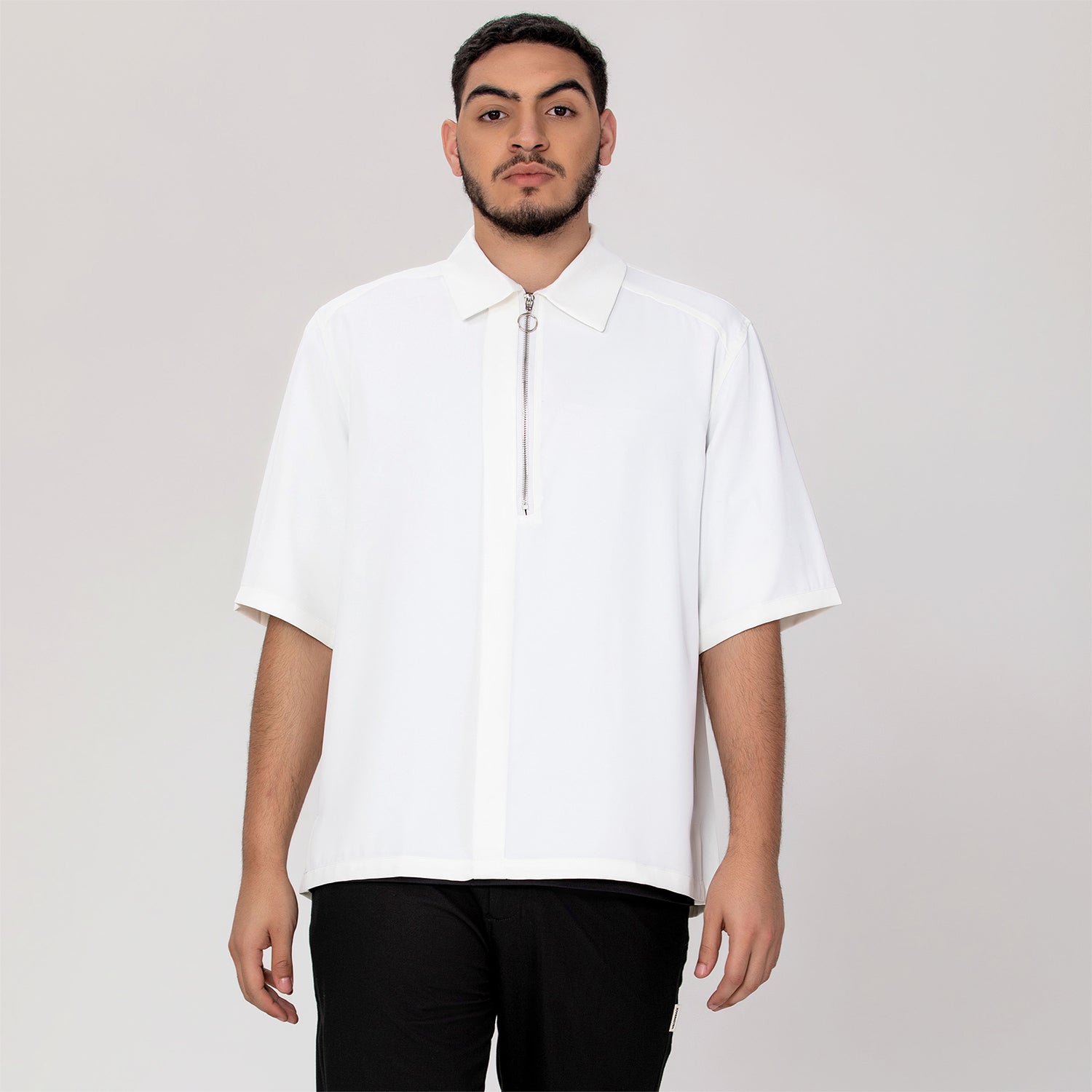 T-shirt col à zippé