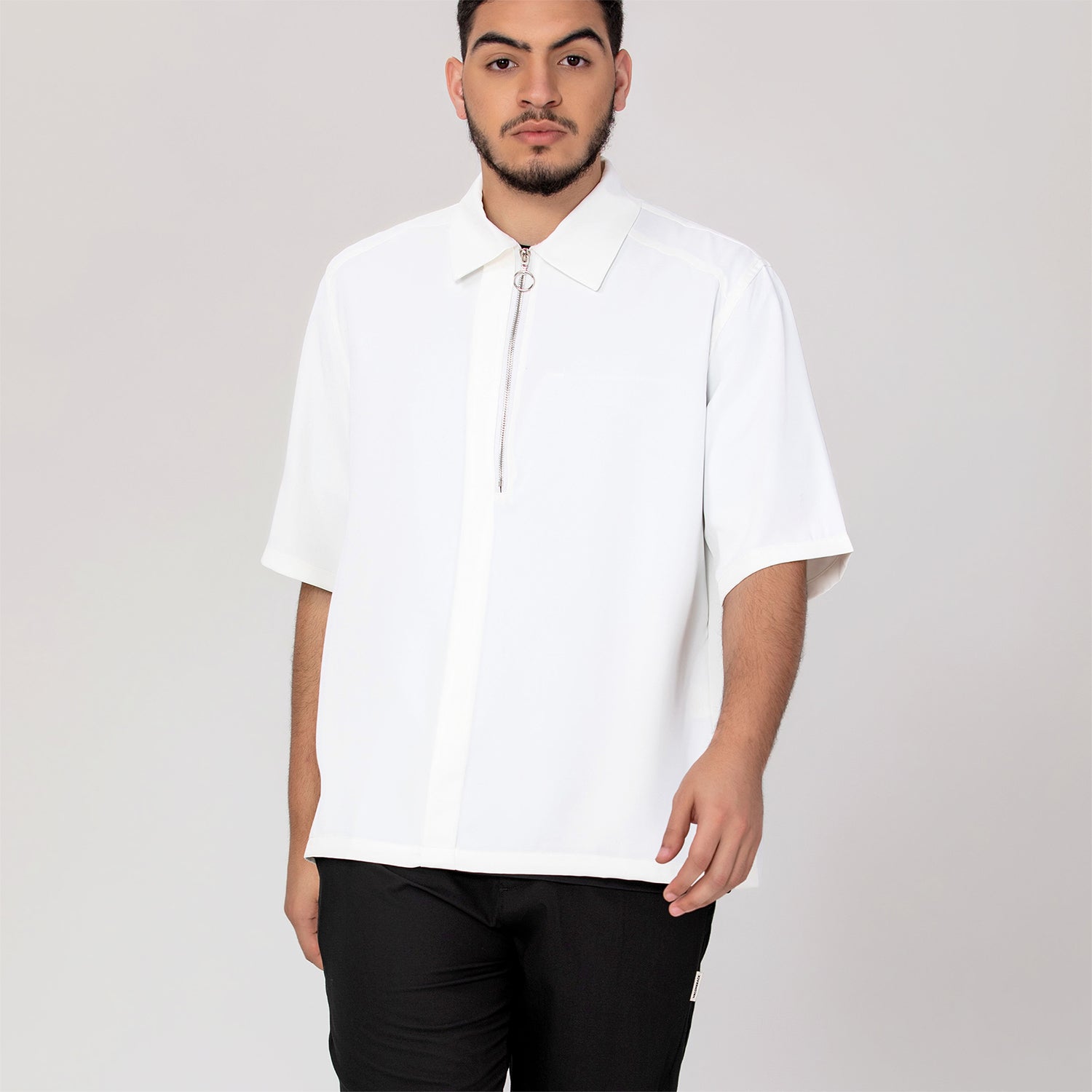 T-shirt col à zippé