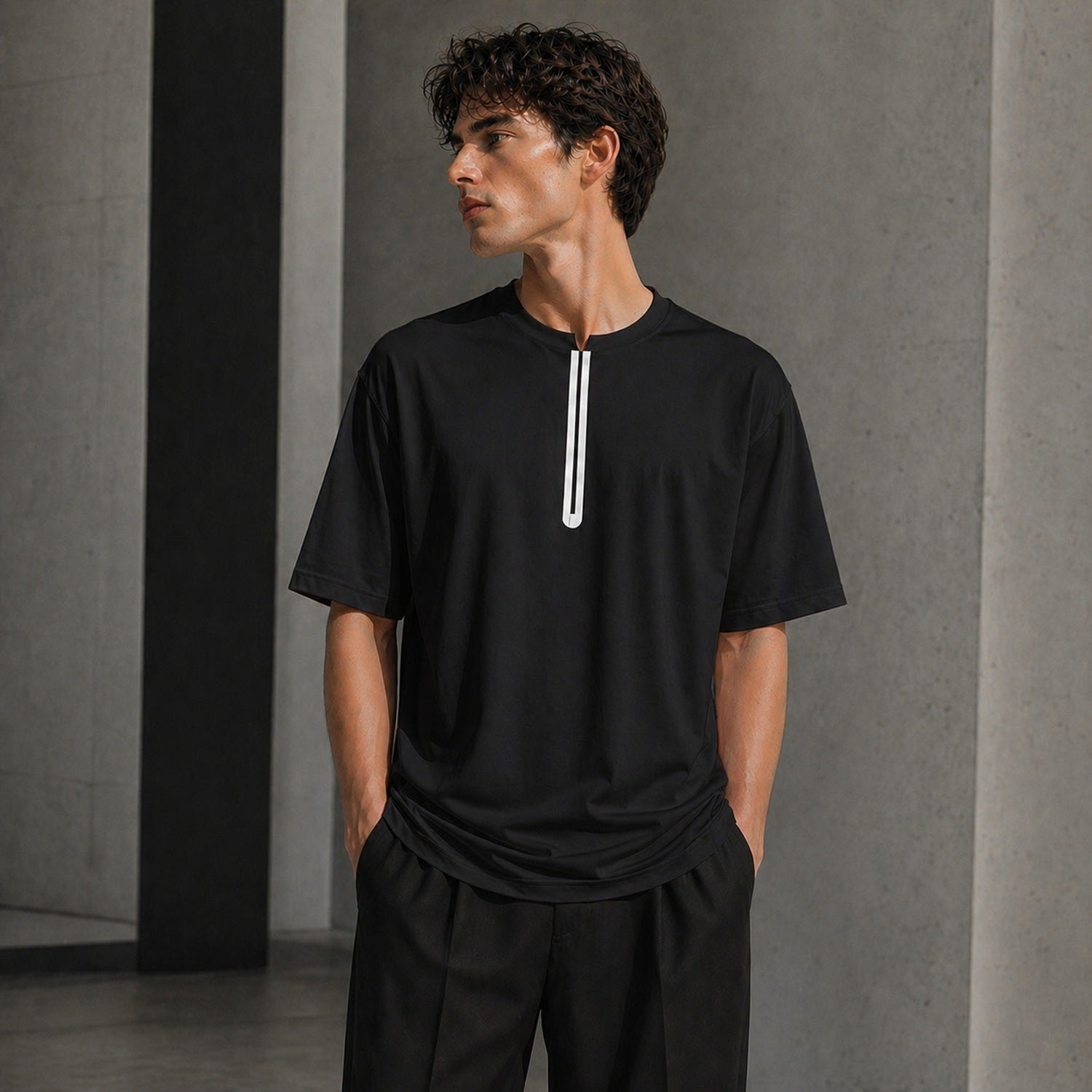 T-shirt coton premium avec détail contrasté résistant