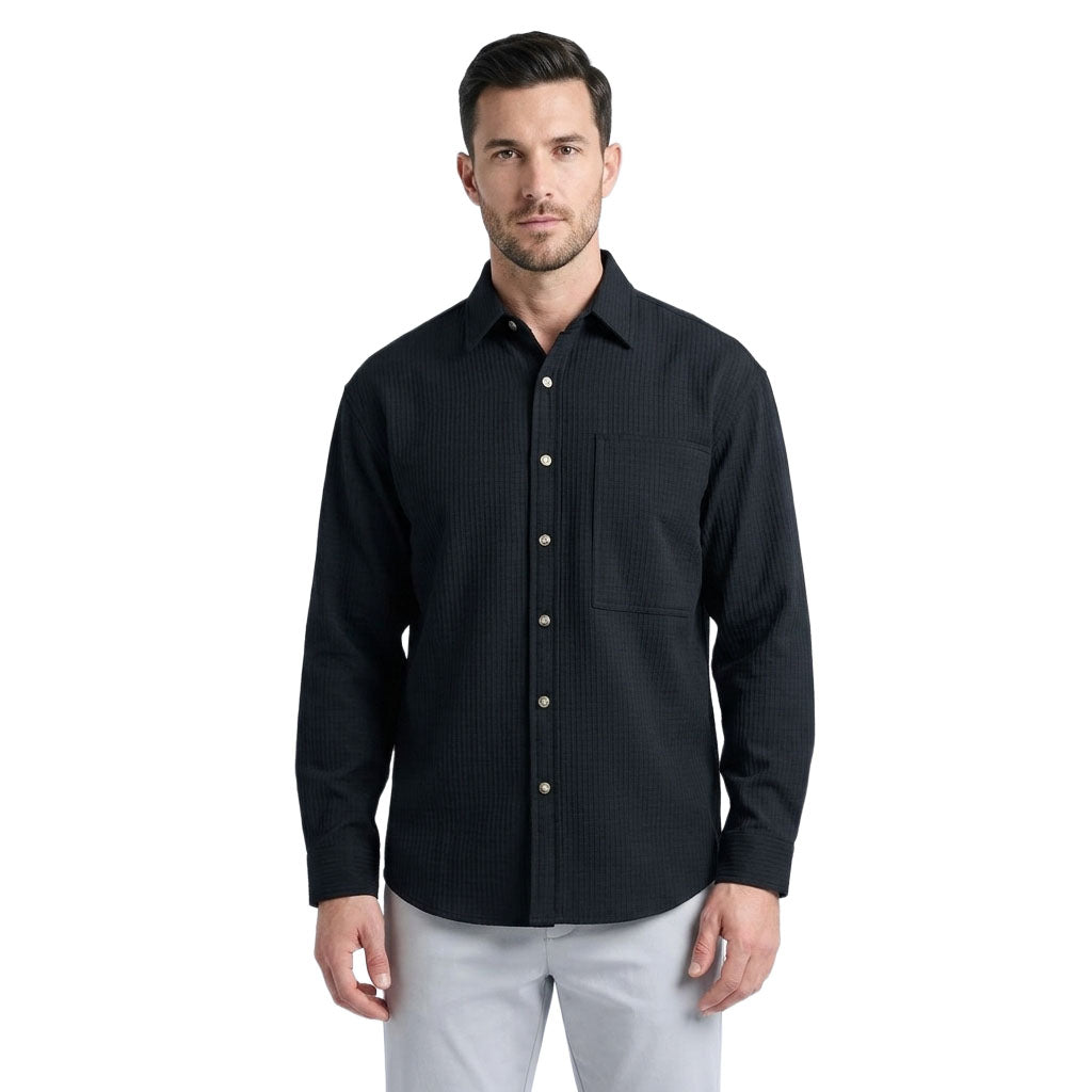 Chemise texturée à manches longues