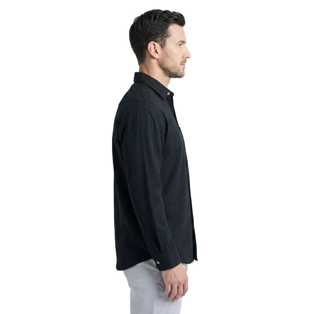 Chemise texturée à manches longues