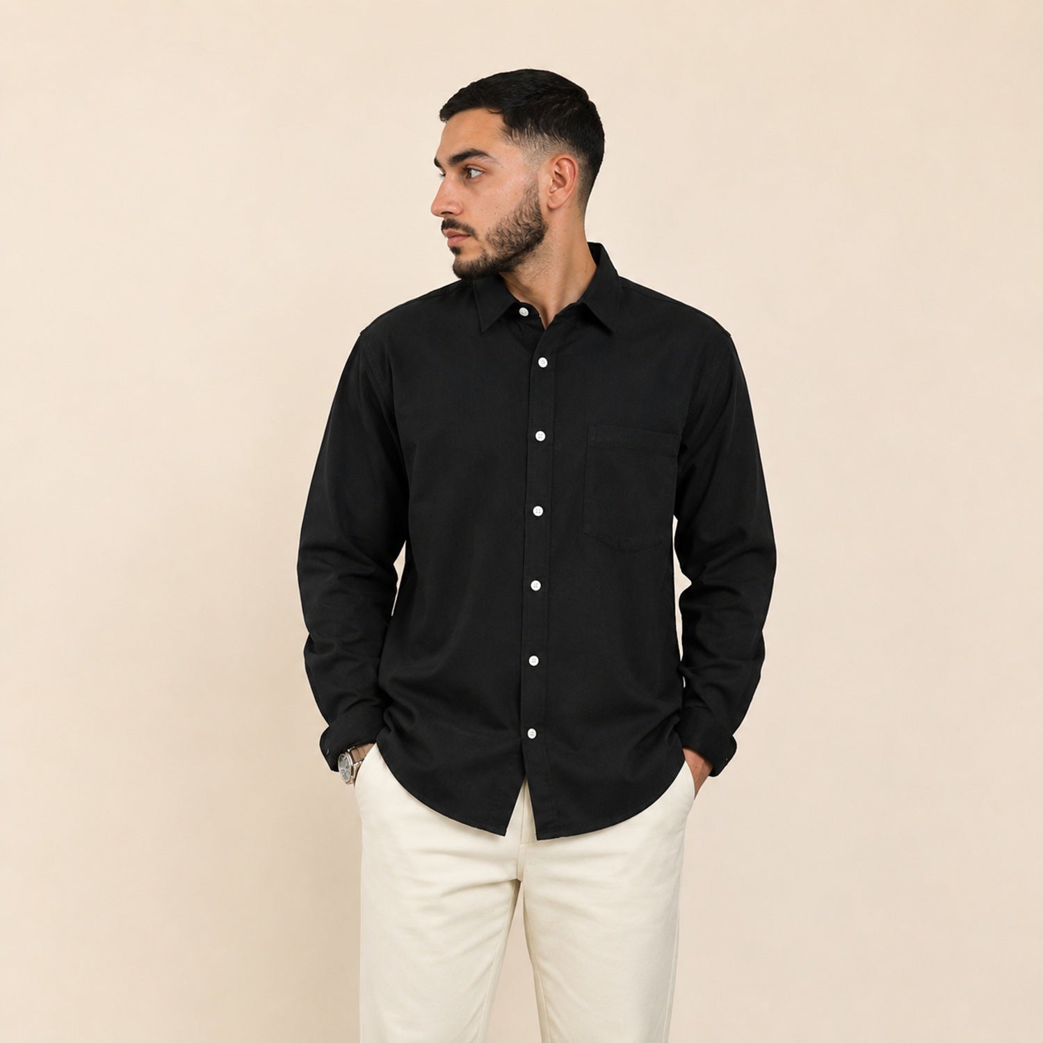 Chemise homme oversize à manches longues