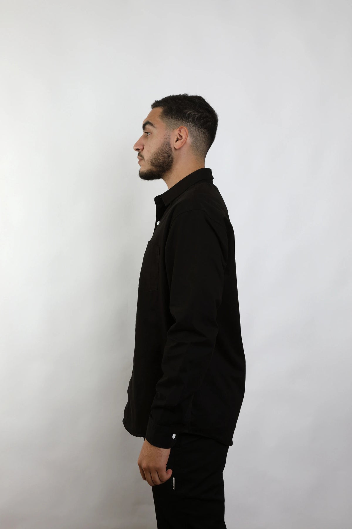 Chemise boutons contrastés à manches longues