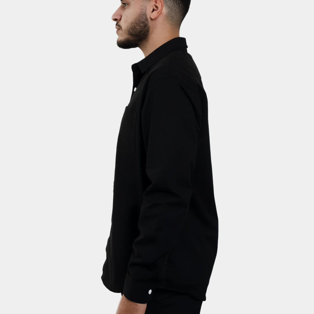 Chemise boutons contrastés à manches longues