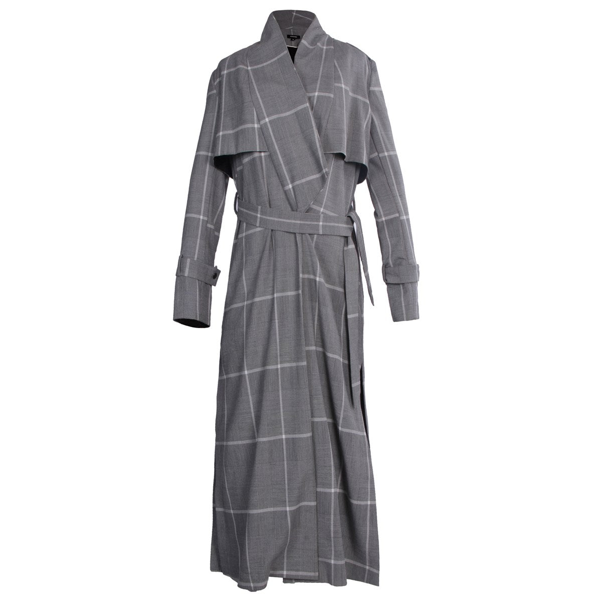 Trench long à motif tartan