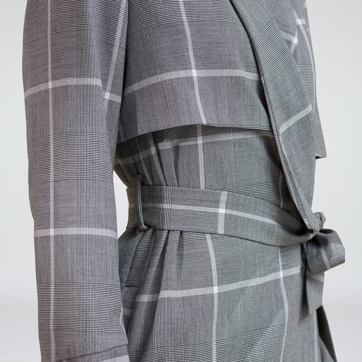 Trench long à motif tartan