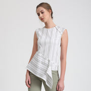 Top asymétrique à rayures
