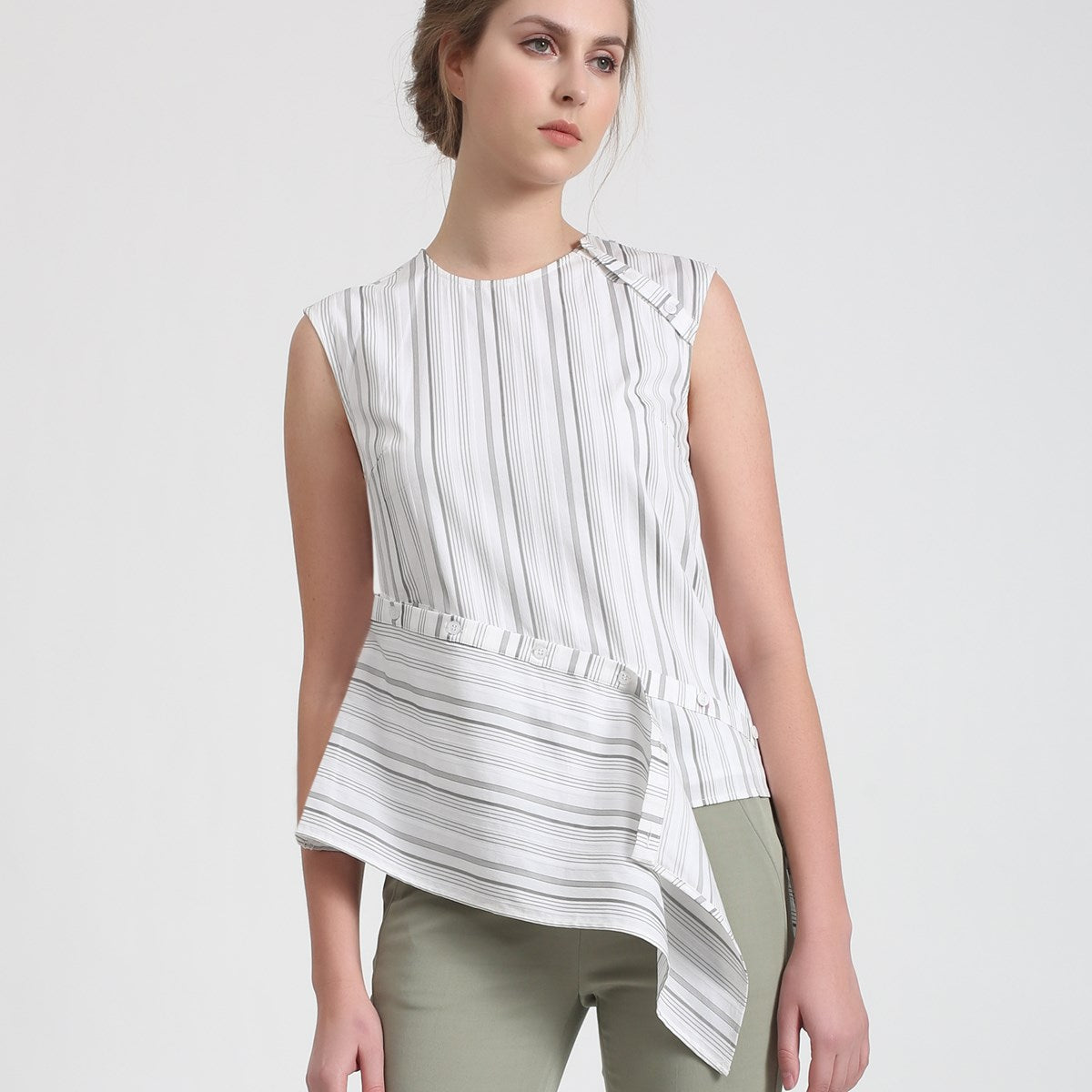 Top asymétrique à rayures