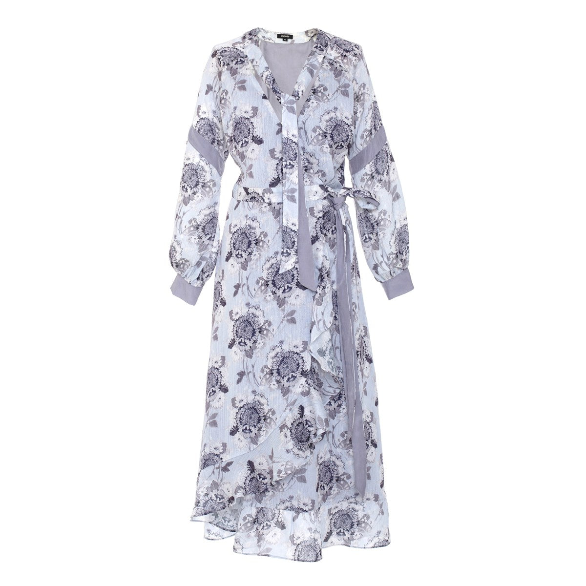 Robe cache-coeur midi à imprimé floral