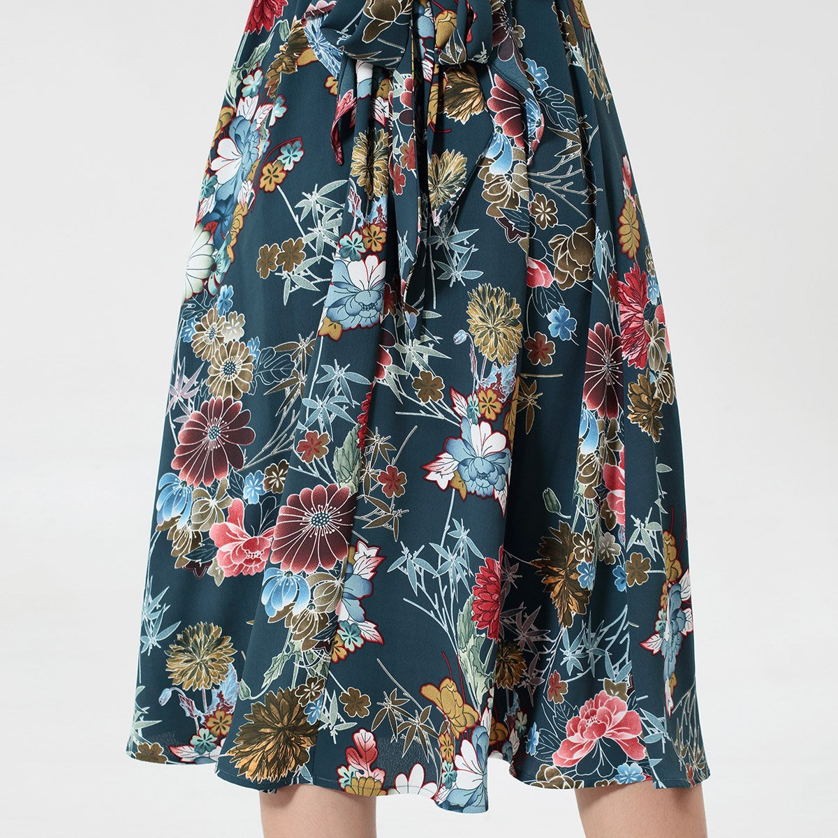 Robe Bohème midi à volants et imprimé floral
