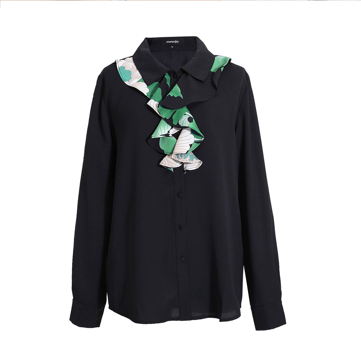 Chemise à col Jabot et à imprimé floral