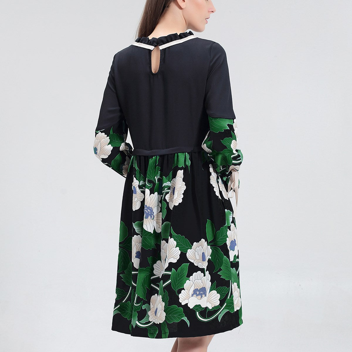 Robe-Blouse mi-longue à imprimé floral