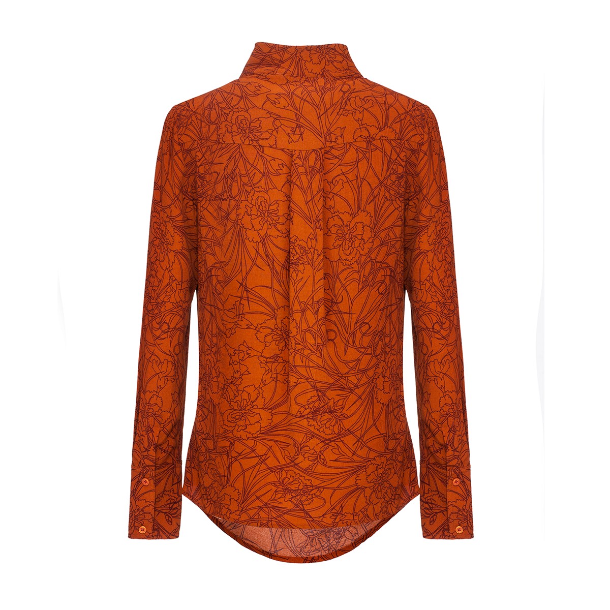 Blouse col montant croisé à imprimé floral linéaire