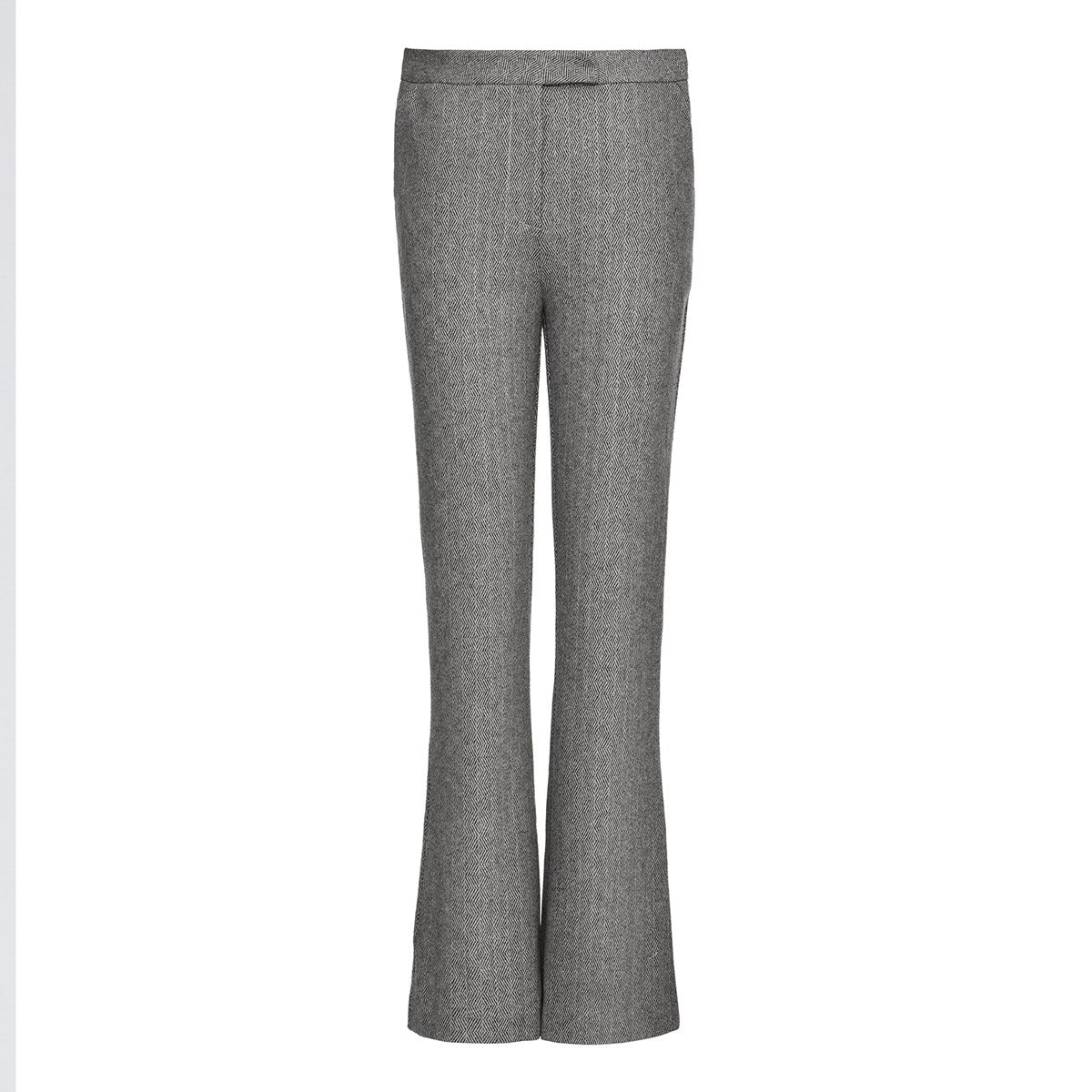 Pantalon droit laine chinée