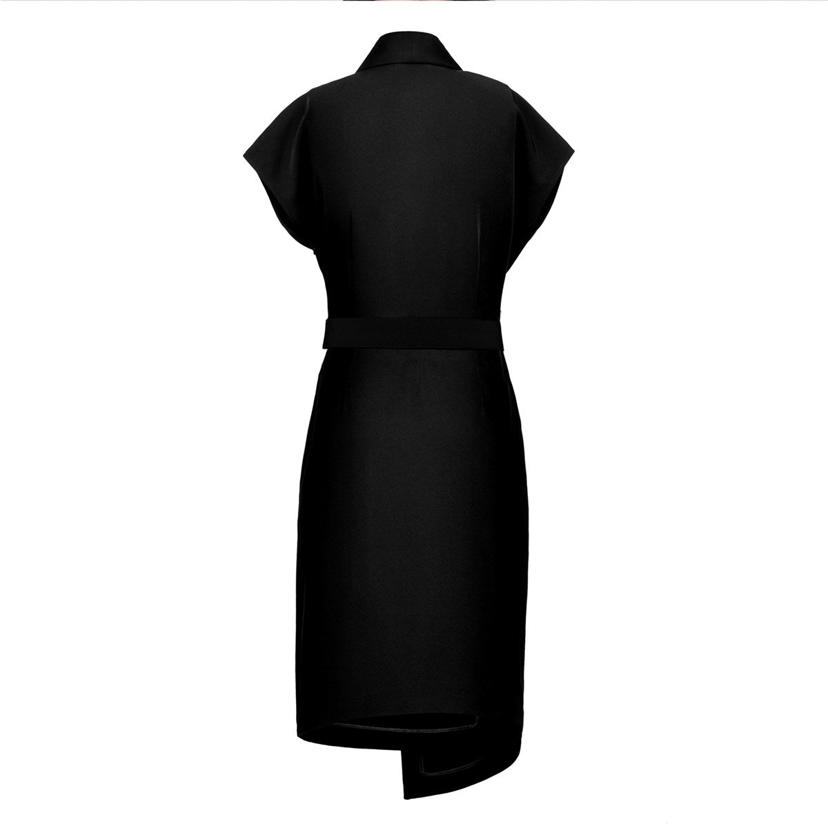Robe mi-longue effet portefeuille et ceinture rajoutée