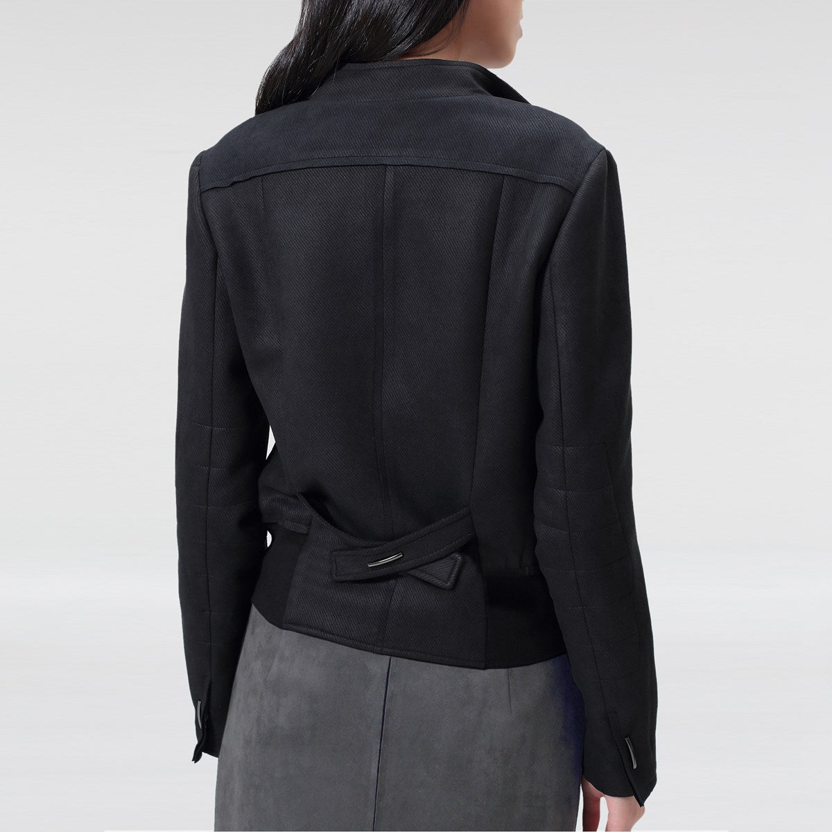 Blouson type Perfecto en suédine