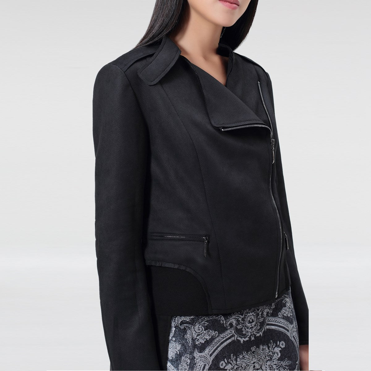 Blouson type Perfecto en suédine