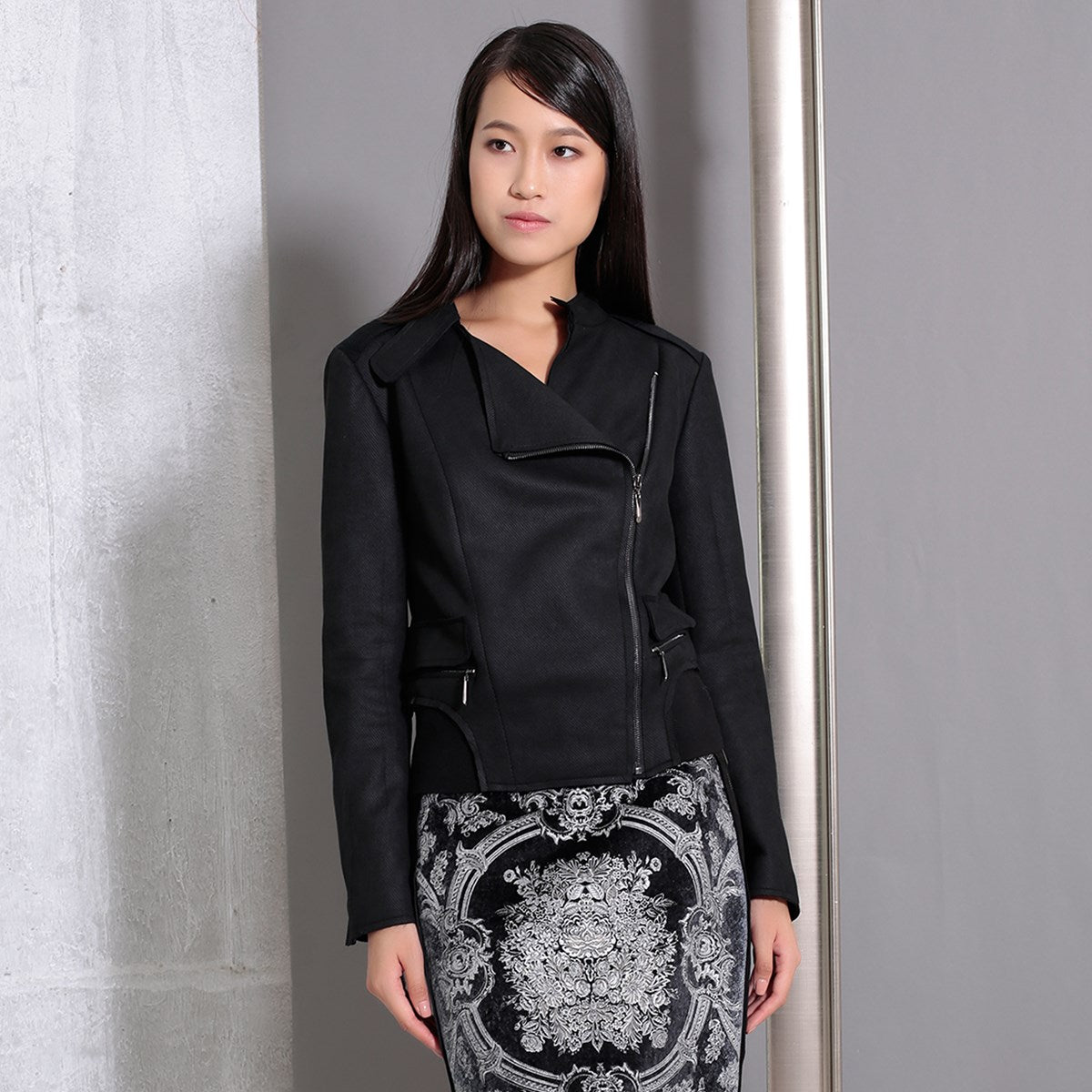 Blouson type Perfecto en suédine