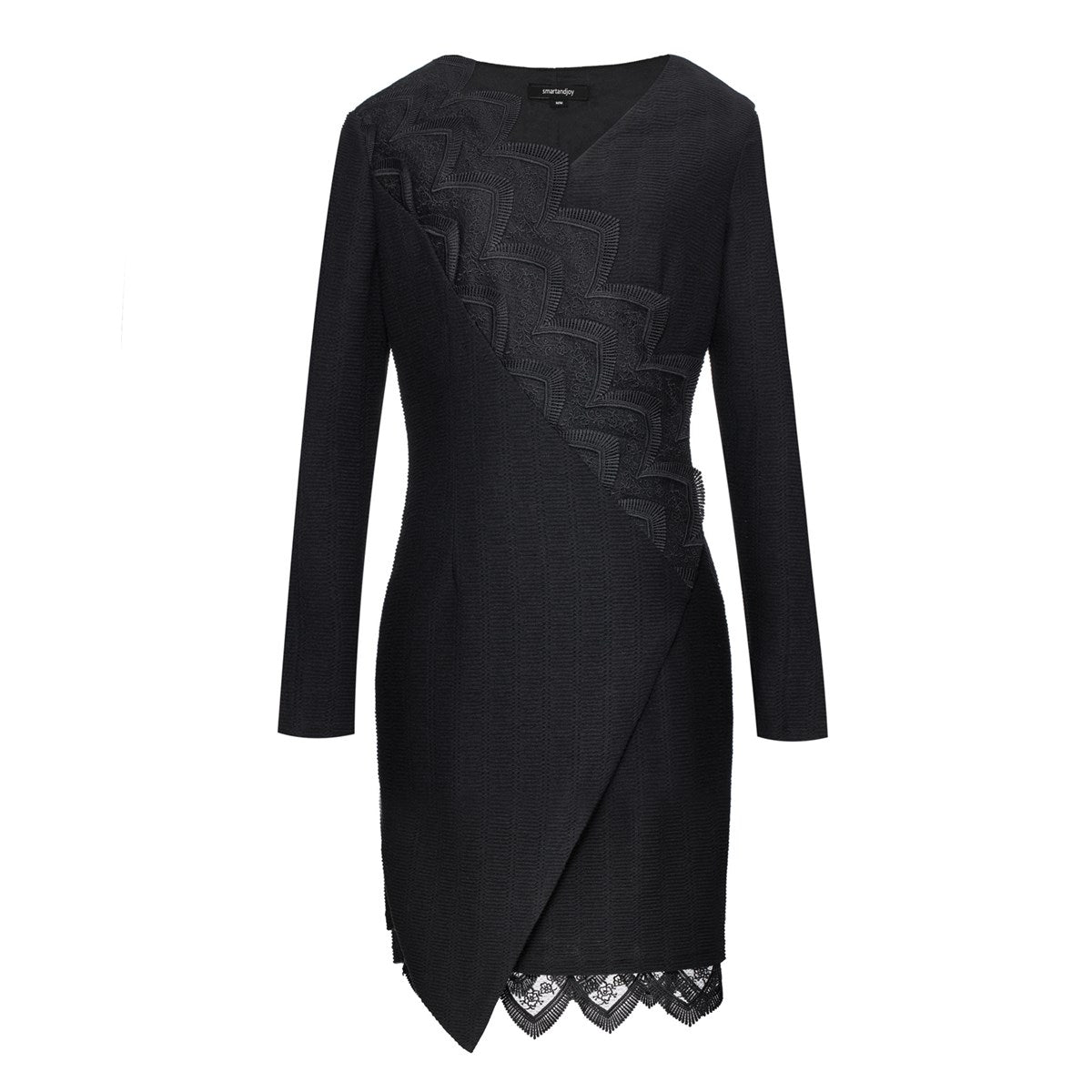 Robe portefeuille en maille avec galons de dentelle