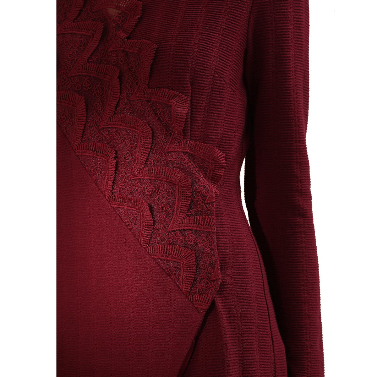 Robe portefeuille en maille avec galons de dentelle