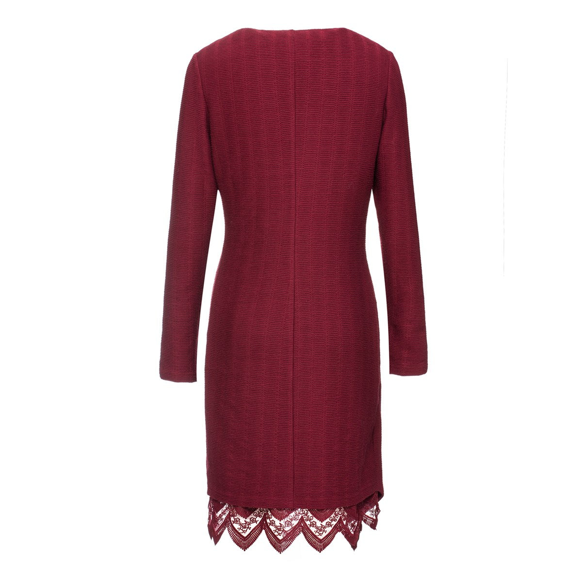 Robe portefeuille en maille avec galons de dentelle