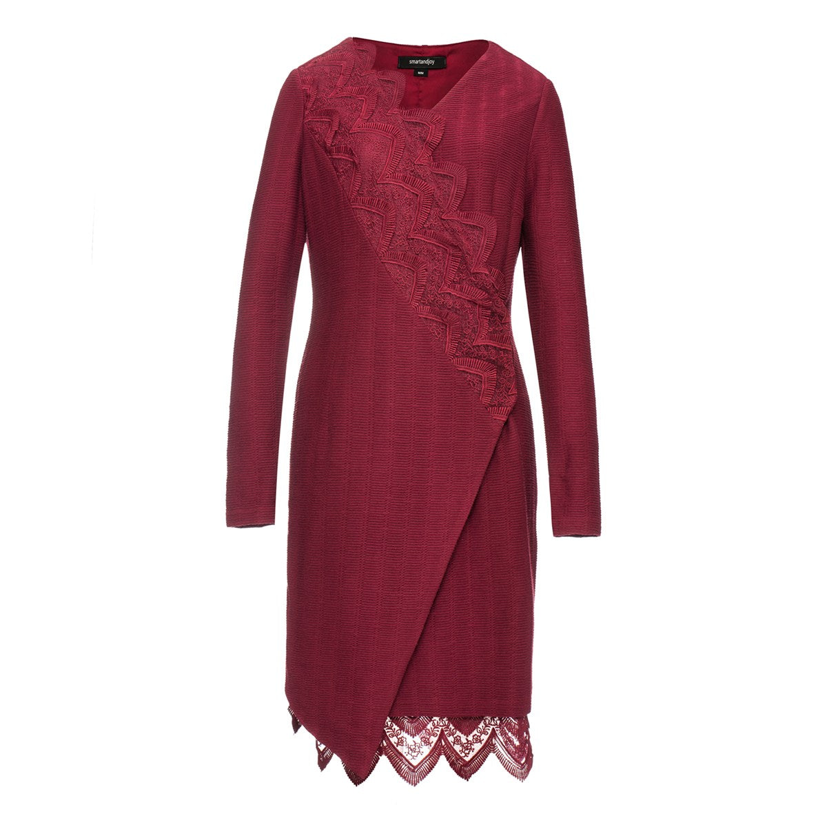 Robe portefeuille en maille avec galons de dentelle