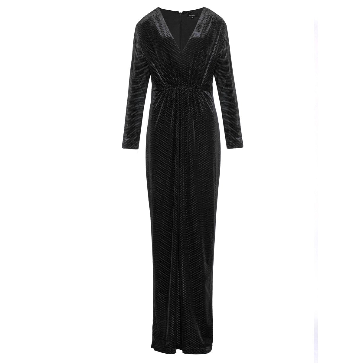 Robe longue de soirée en velours texturé