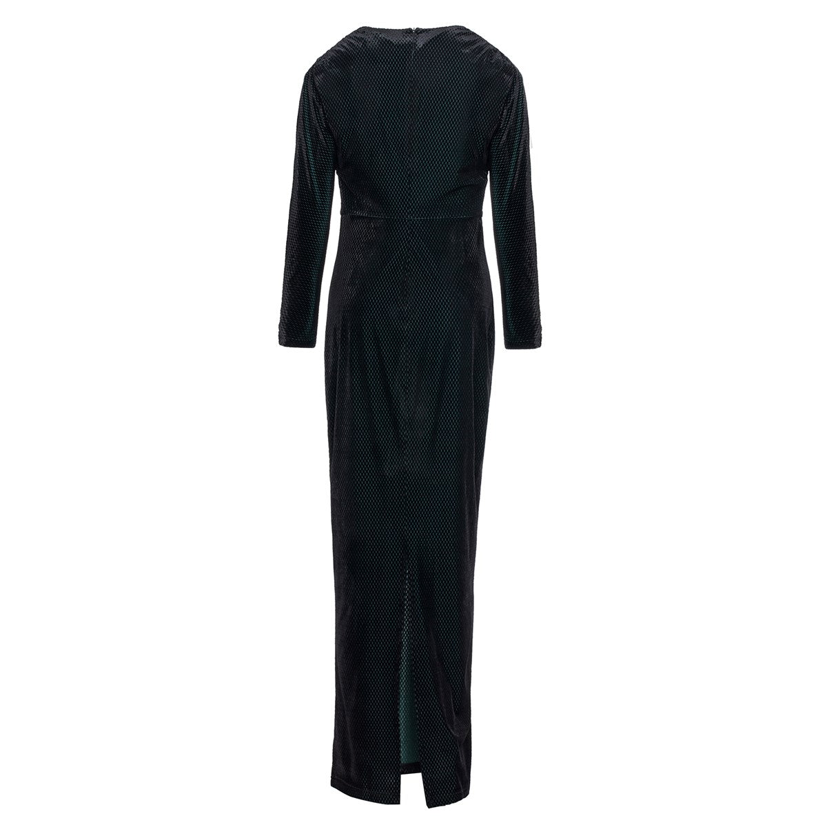 Robe longue de soirée en velours texturé