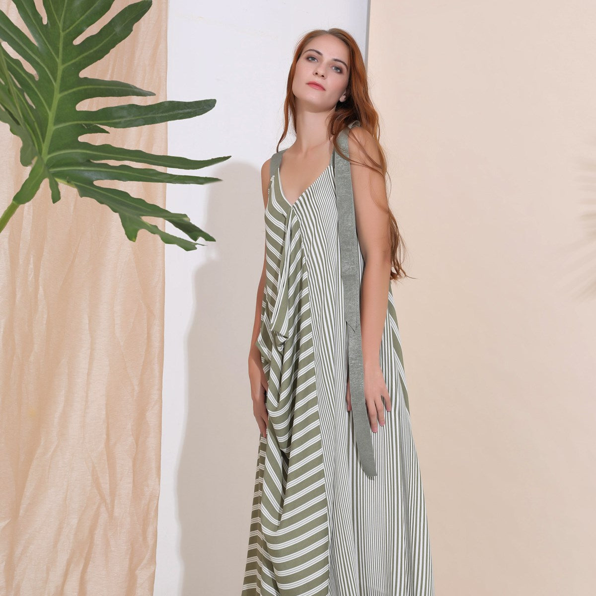 Robe de cocktail mélangée à imprimé maxi