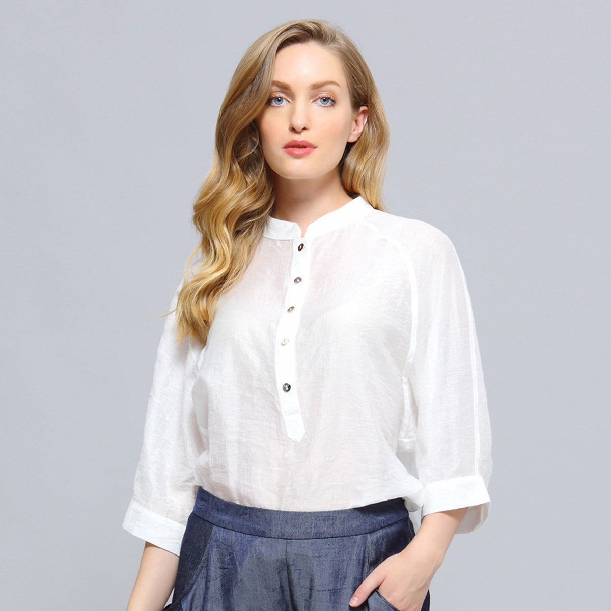 Chemise légère à manches chauve-souris
