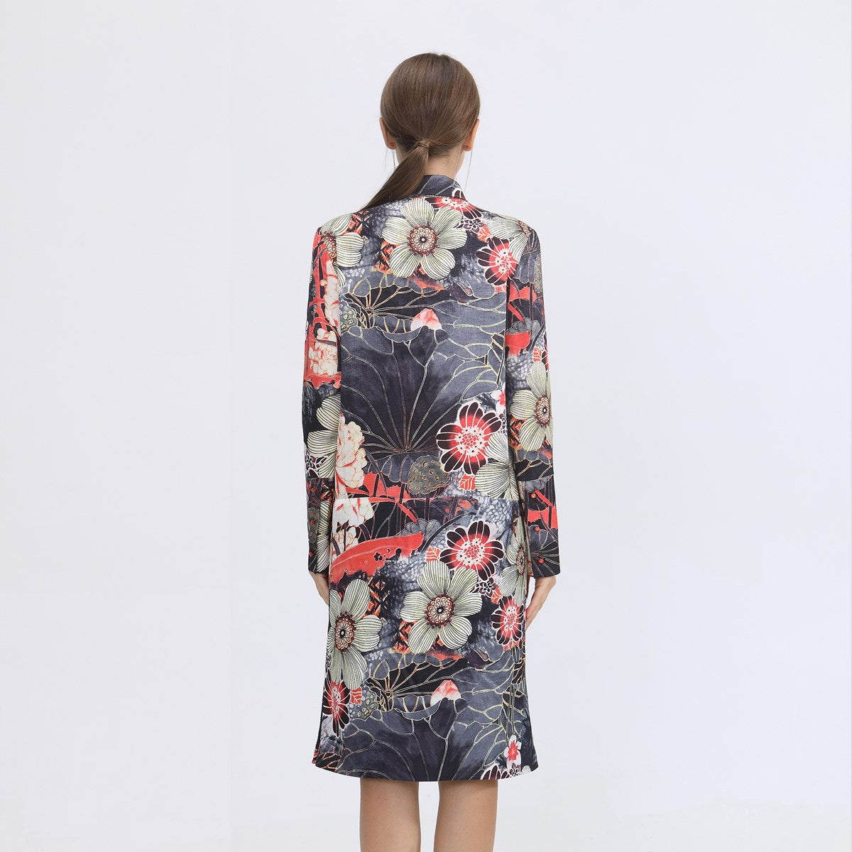 Robe chemise à imprimé macro floral