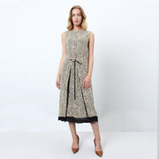 Robe mousseline de soie à imprimé léopard et effet portefeuille