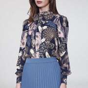 Chemise bohème  à imprimé plumes