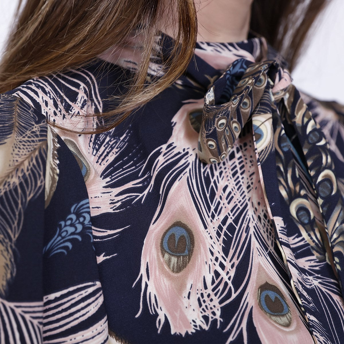Chemise bohème  à imprimé plumes