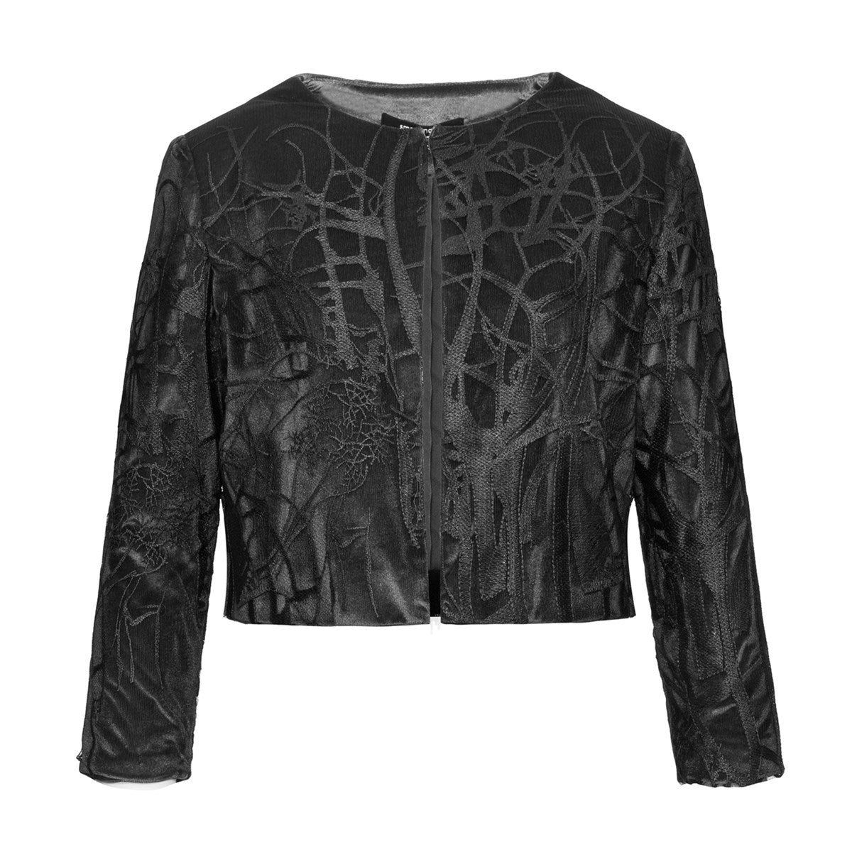 Veste courte en dentelle et velours