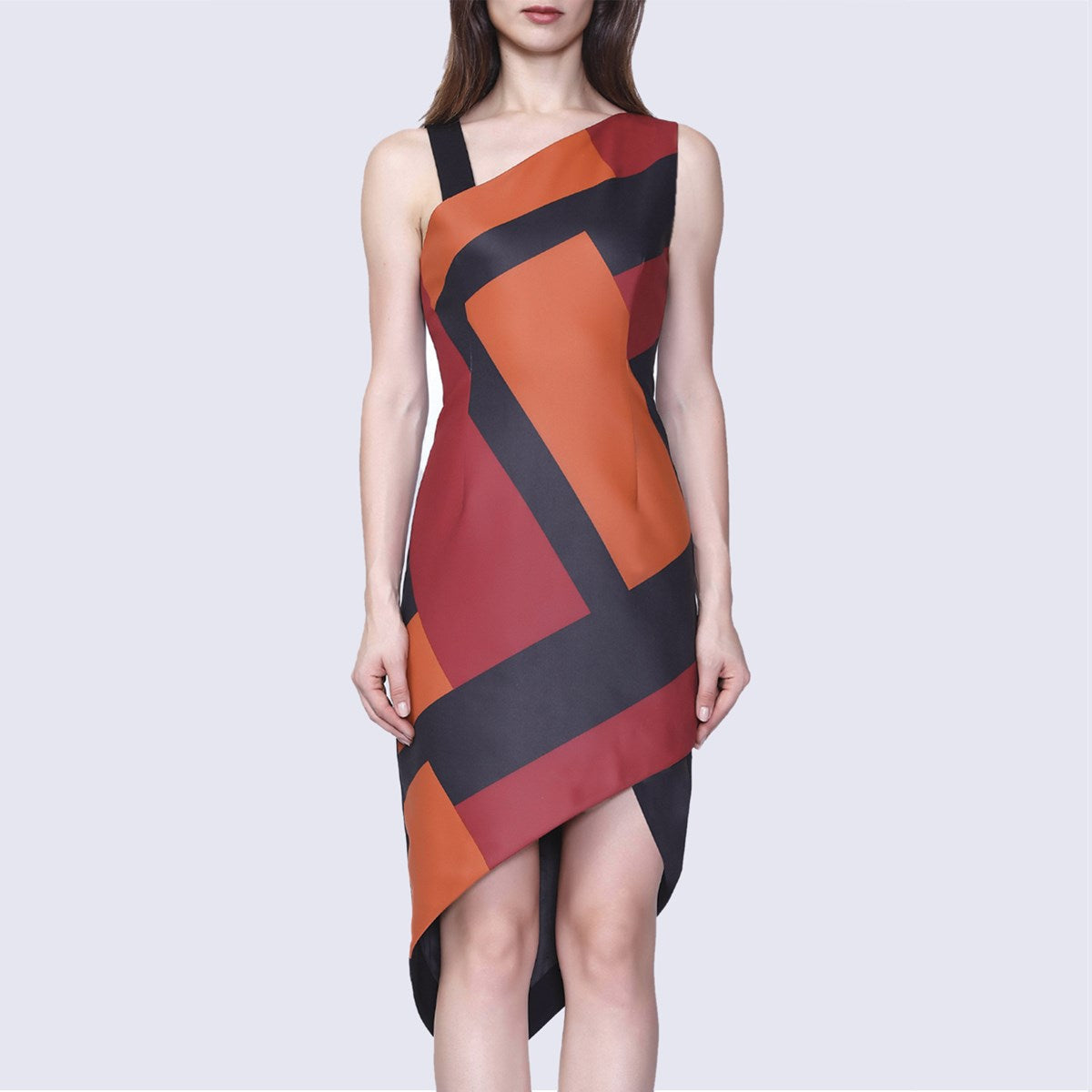 Robe asymétrique à imprimé géométrique
