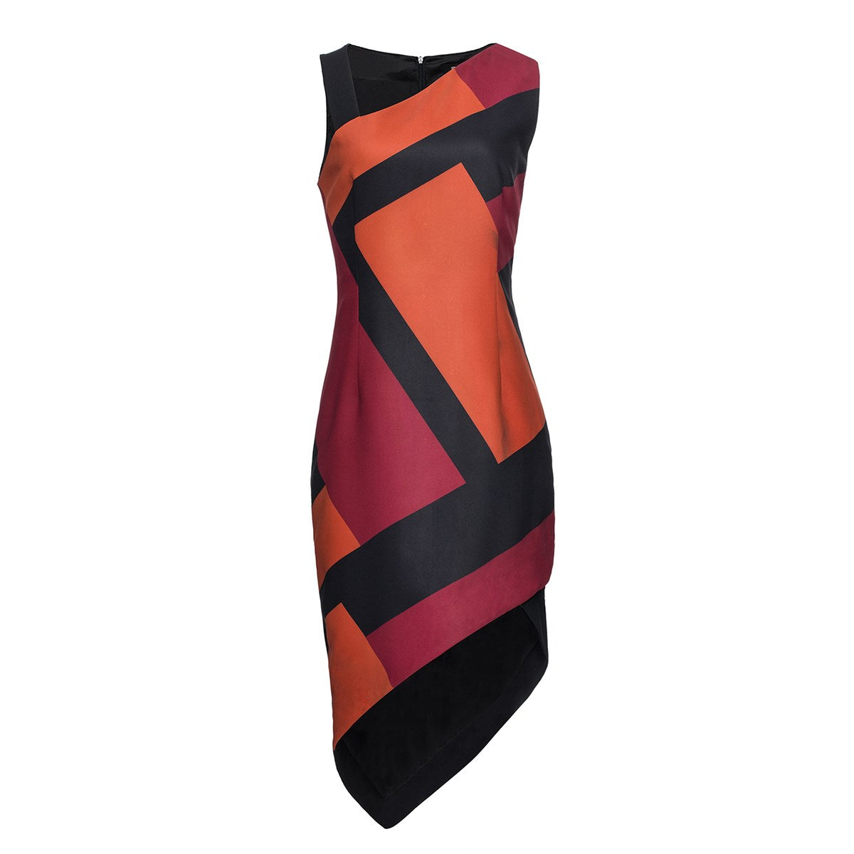 Robe asymétrique à imprimé géométrique