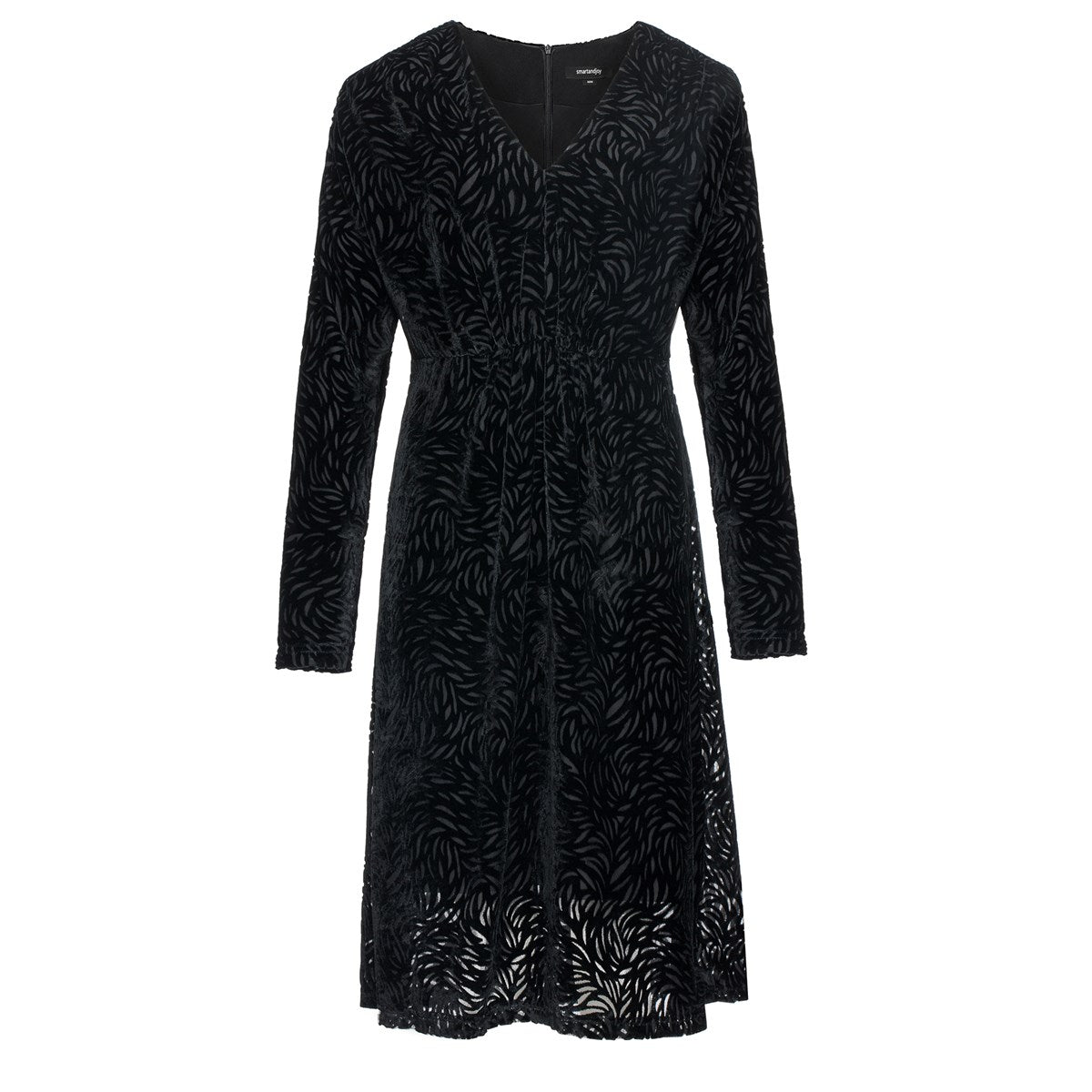 Robe en velours dévoré à encolure V