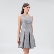 Robe jacquard ajustée et évasée