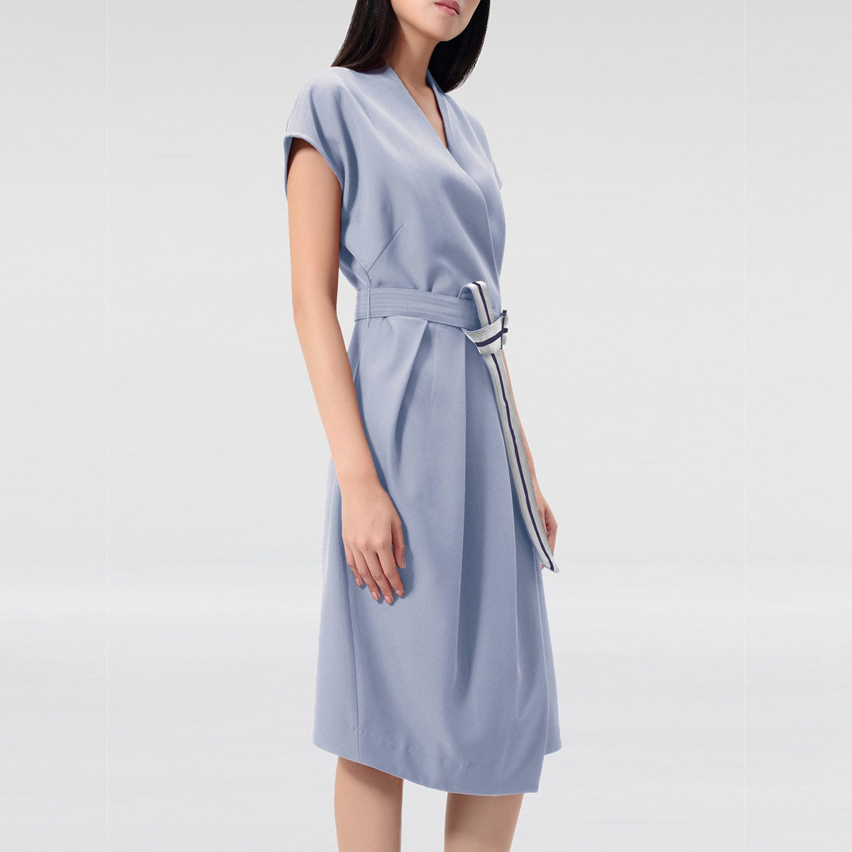 Robe col V effet cache-cœur