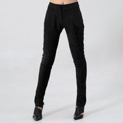 Pantalon slim structuré en daim stretch
