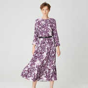 Robe midi évasée à imprimé animal coloré