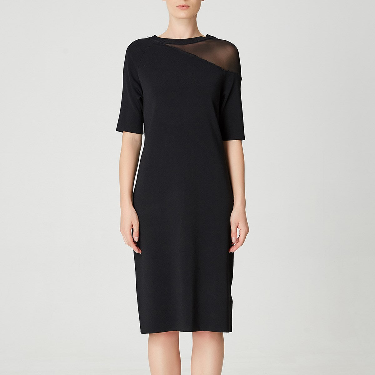 Robe jersey minimaliste à coupe asymétrique