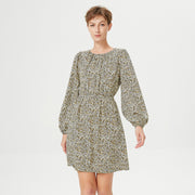 Robe courte à taille élastiquée et imprimé à fleurs