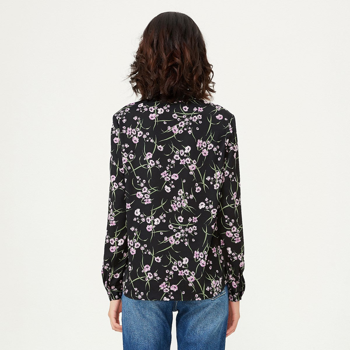 Chemise coupe droite à imprimé fleurs