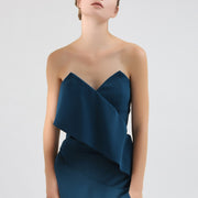 Bustier asymétrique à volants