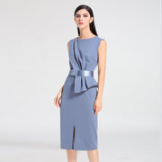 Robe péplum asymétrique