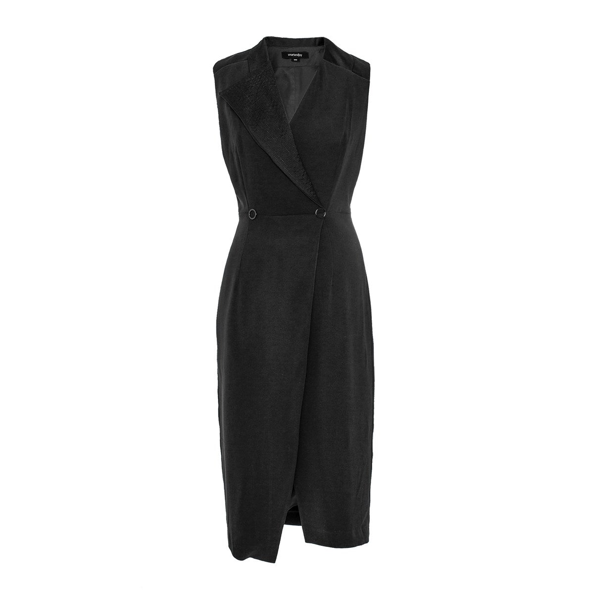 Robe tailleur à col surpiqué