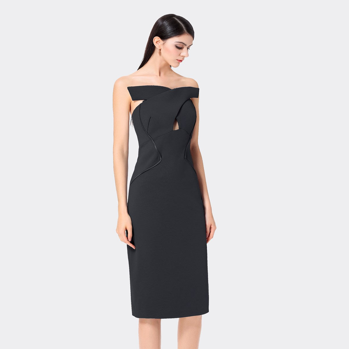 Robe bustier coeur-croisé